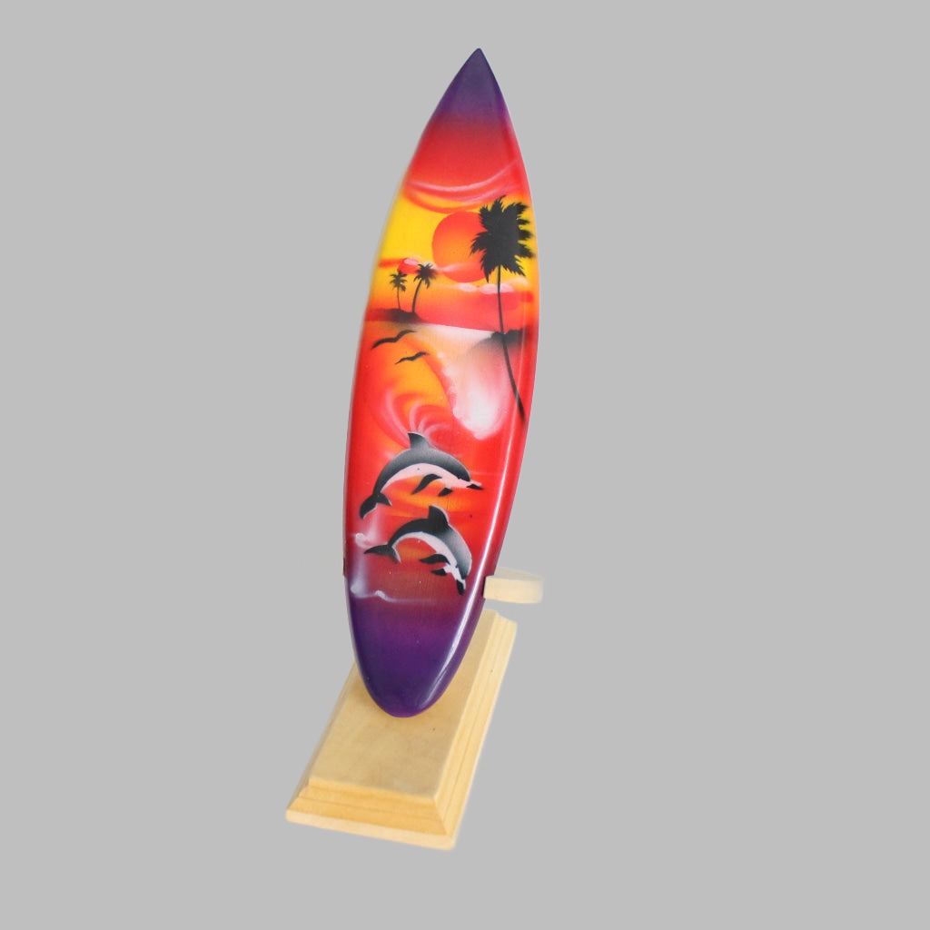 Airbrush Surfboard 20Cm With Stand. Assorted Designs Nautical Decor
