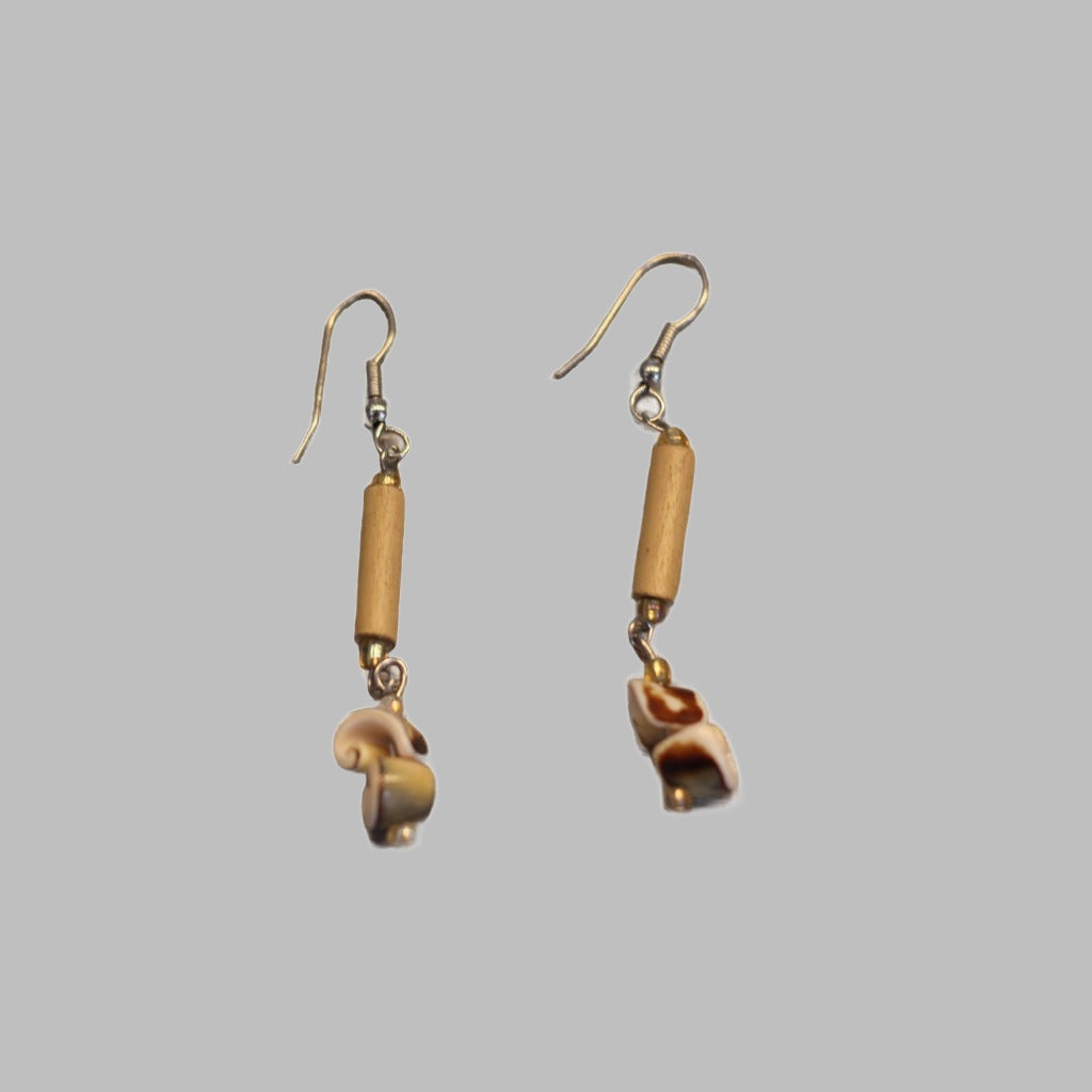 Earring Bamboo With Popcorn Shell