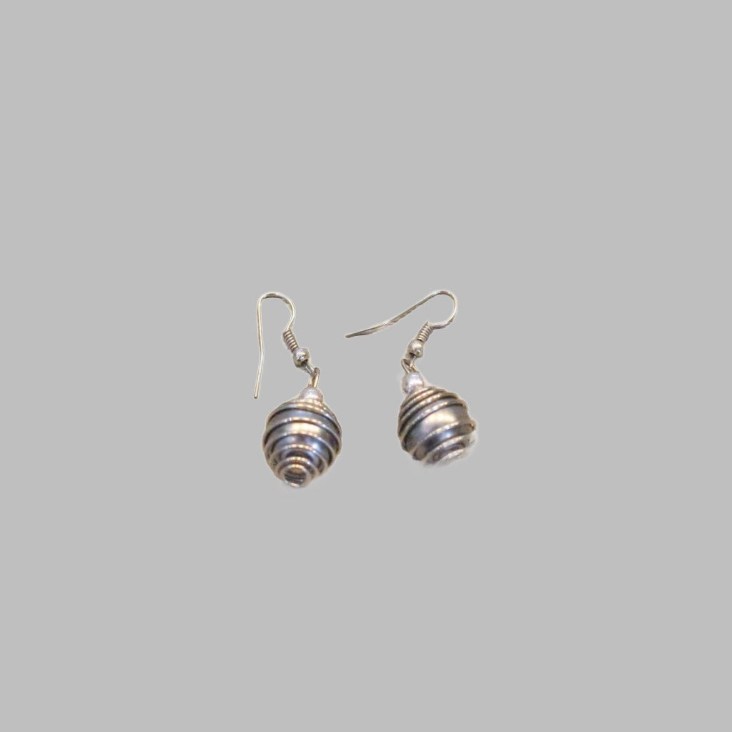 Earring Bead In Wire Design Silver