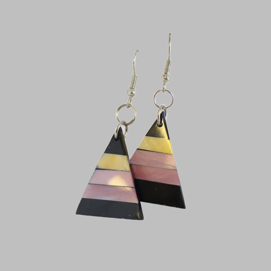 Earring Inlaid Hammer Shell Triangle