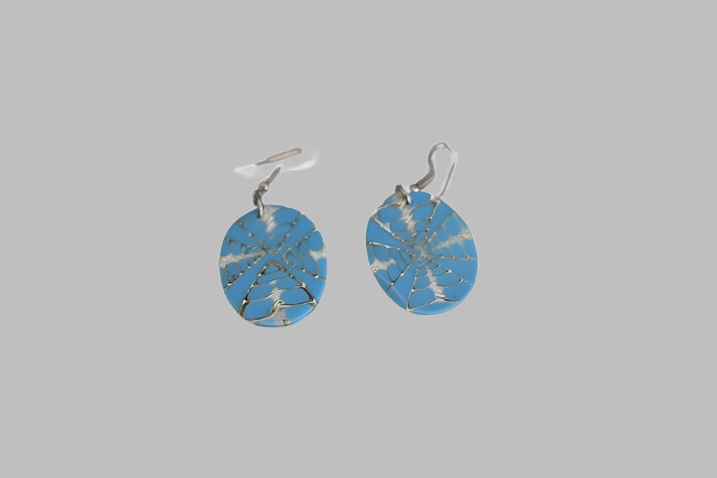 Earring Resin Inlay With Starfish Design Turquoise
