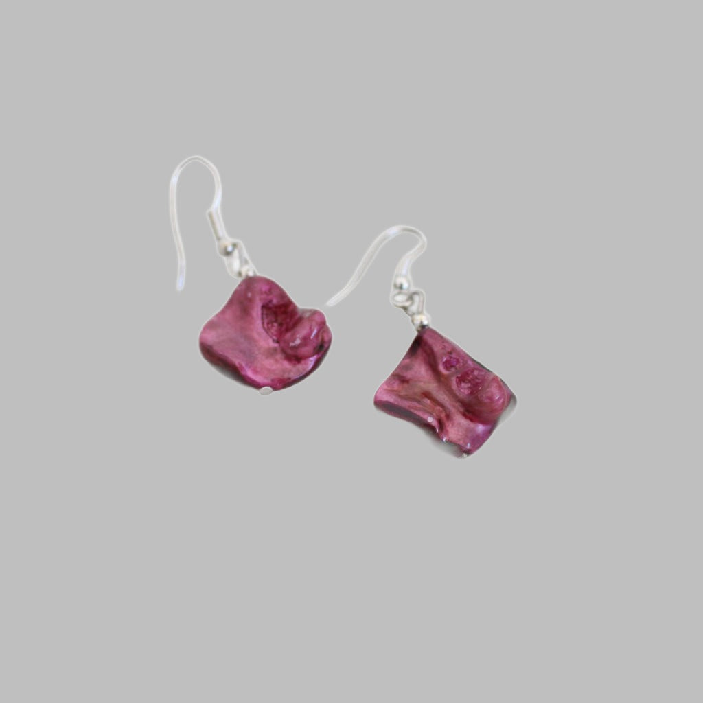 Earring Shell Dyed Maroon