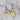 Earring White Turtle With Silver Beads.