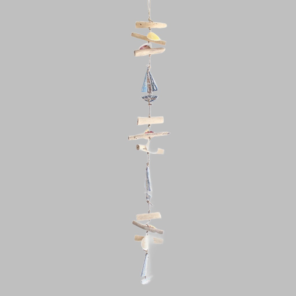 Hanger Boat With Shells Blue And White 100Cm Hangers &amp; Chandeliers