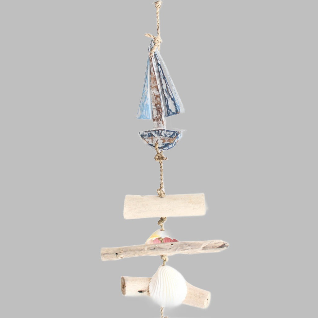 Hanger Boat With Shells Blue And White 100Cm Hangers & Chandeliers