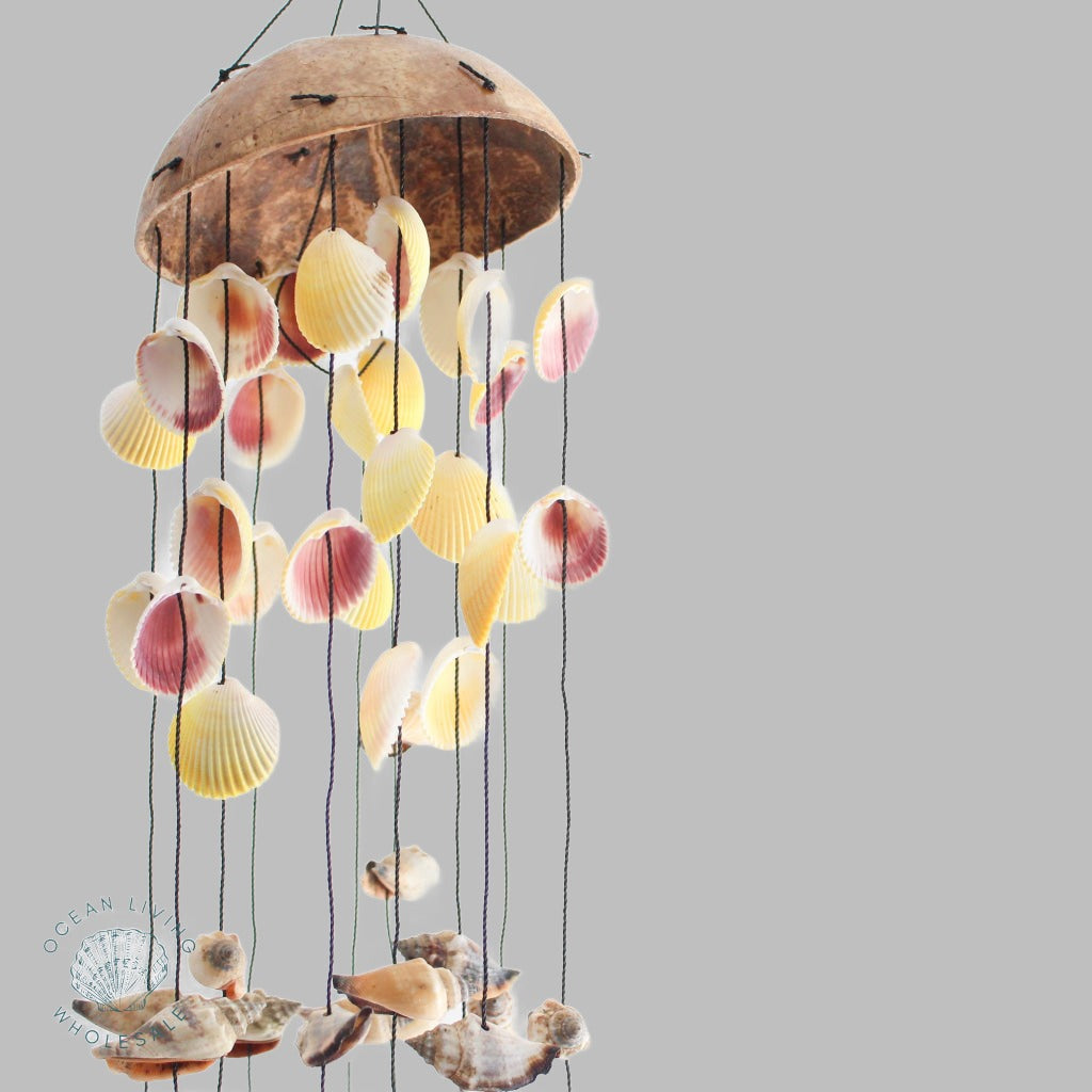 Hanging Coco Chime With Shells Natural Hangers &amp; Chandeliers