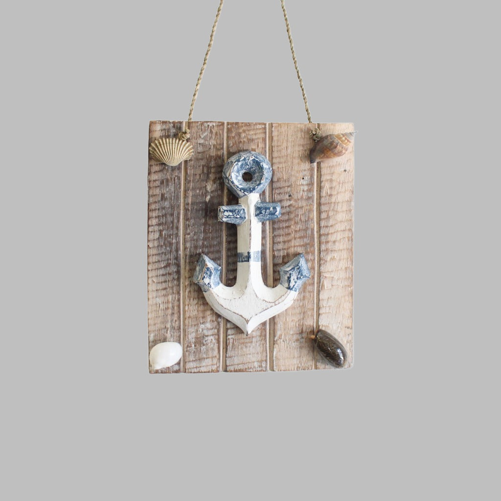 Hanging Deco With Shell Finish Blue And White Anchor Hangers & Chandeliers