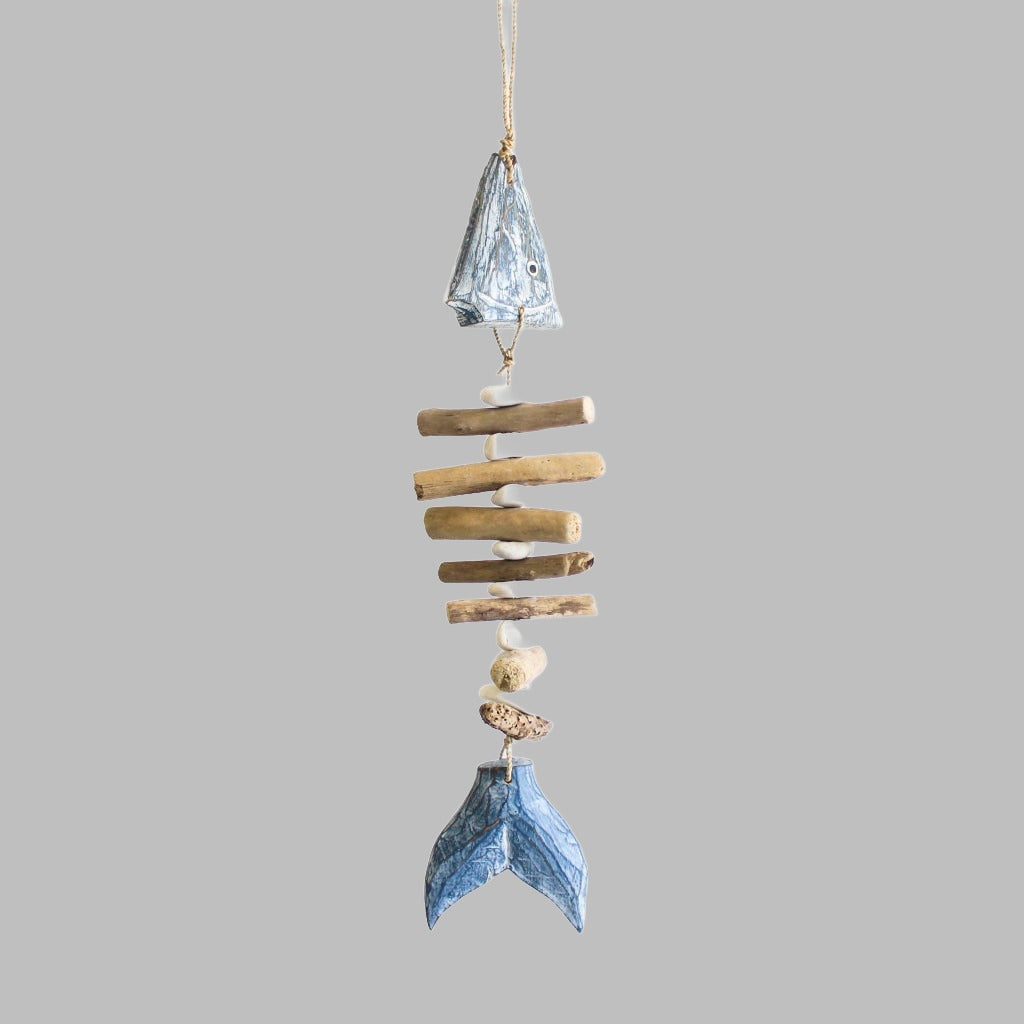 Hanging Fish Bone Blue And White 40Cm Hangers &amp; Chandeliers