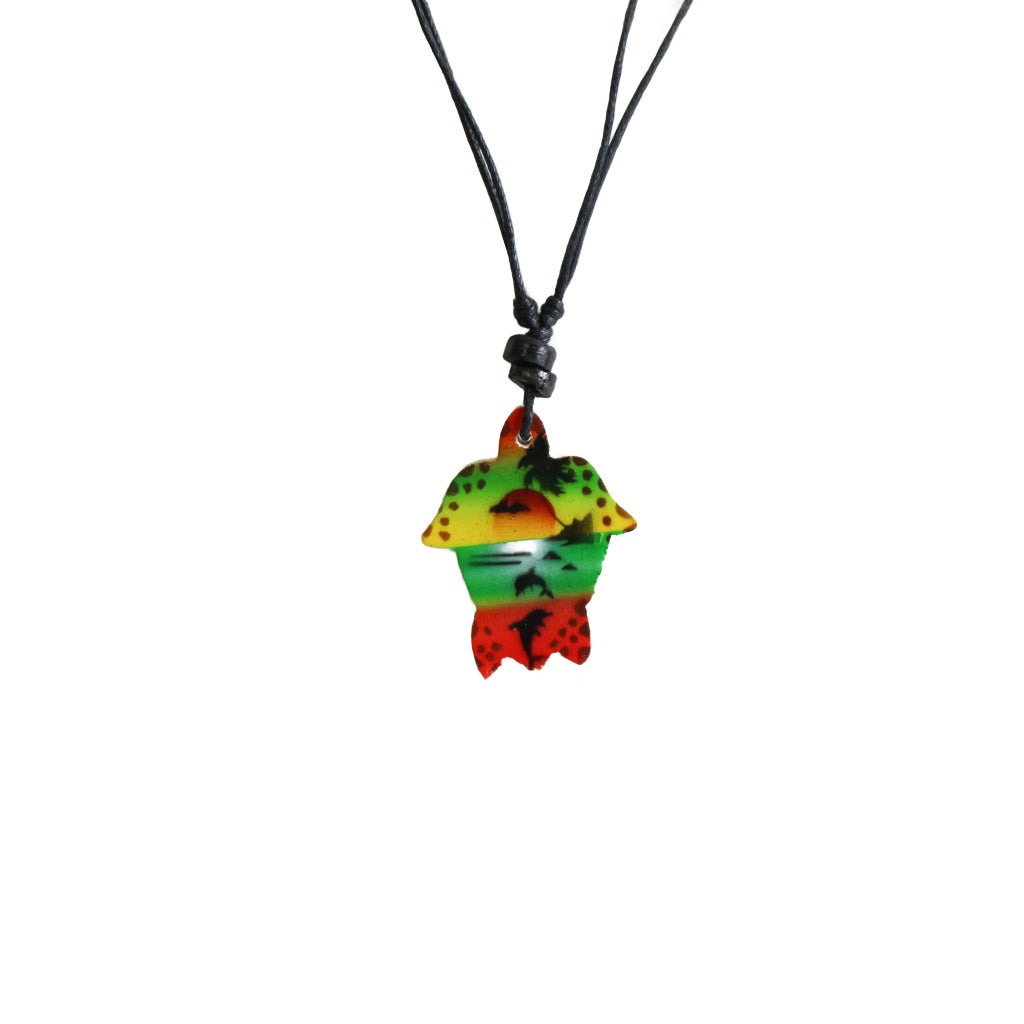 Necklace Black Cord Airbrush Turtle
