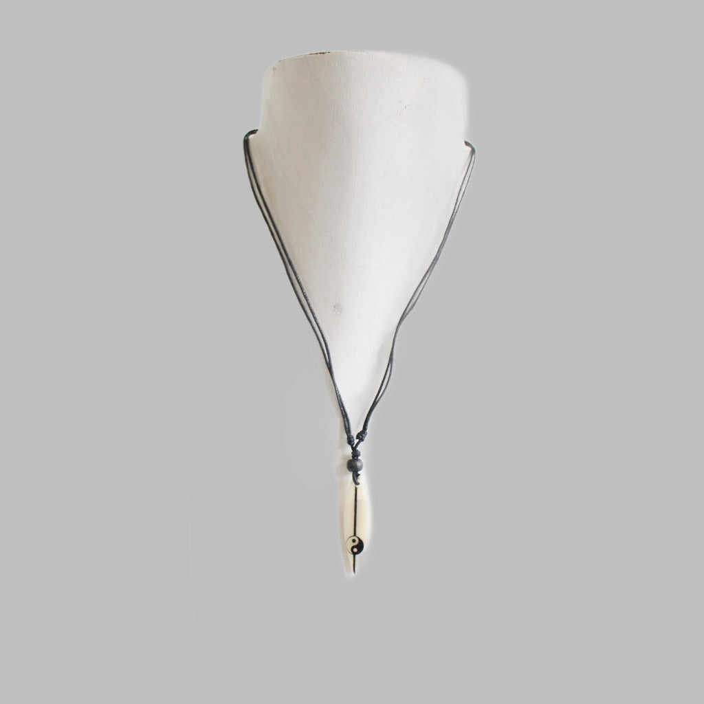 Necklace Black Cord White Surfboard