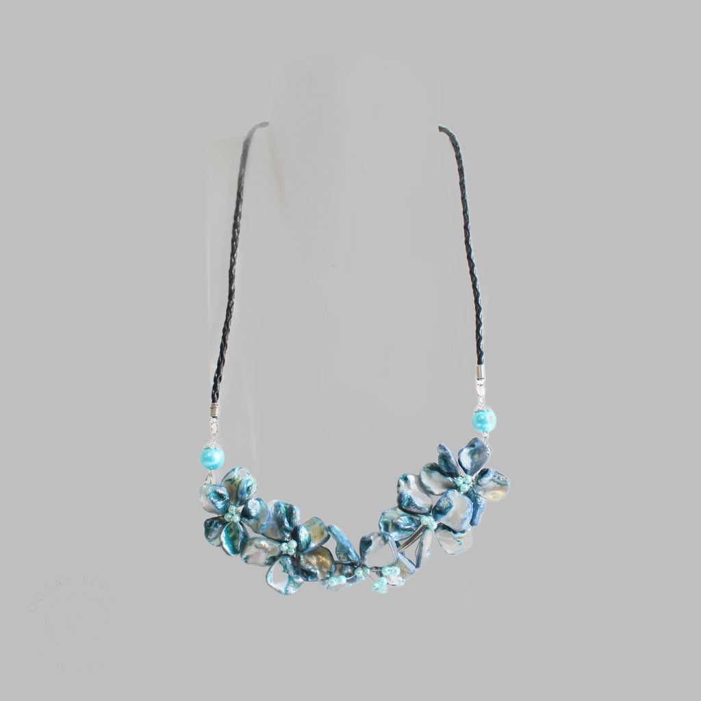 Necklace Fancy Flower Turquoise