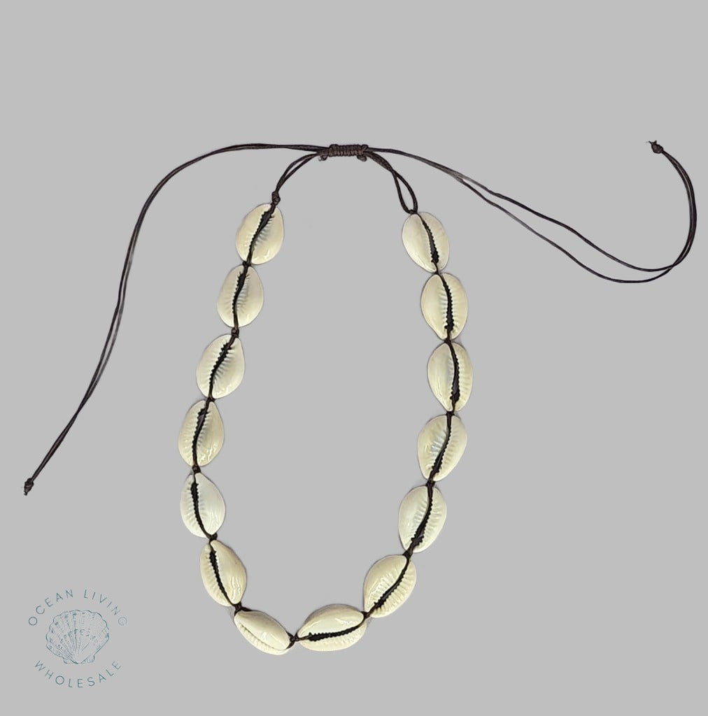 Necklace Full Cowrie Brown Cord