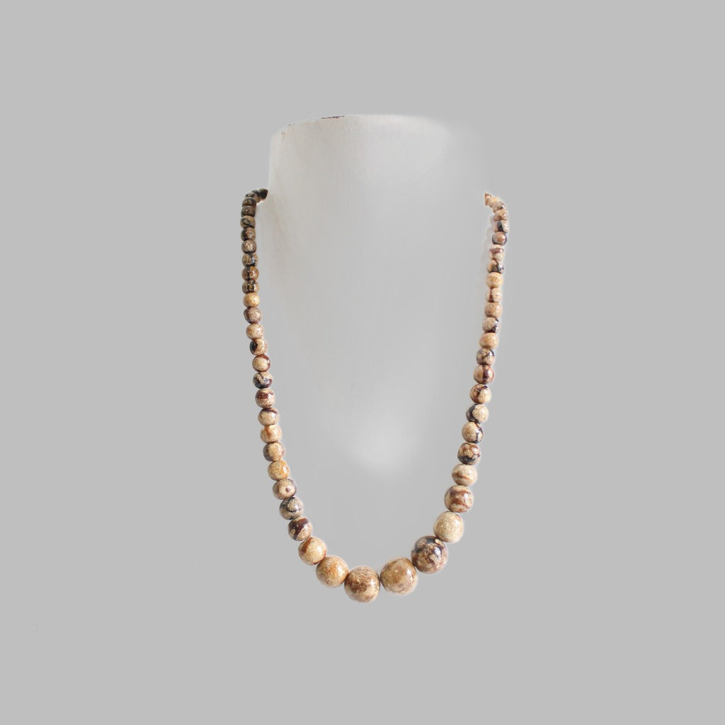 Necklace Laminated Coral Beads Graduated 18