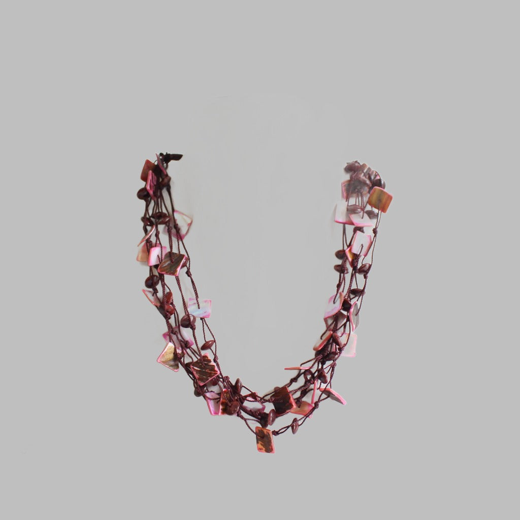 Necklace Mop Dyed Maroon 18