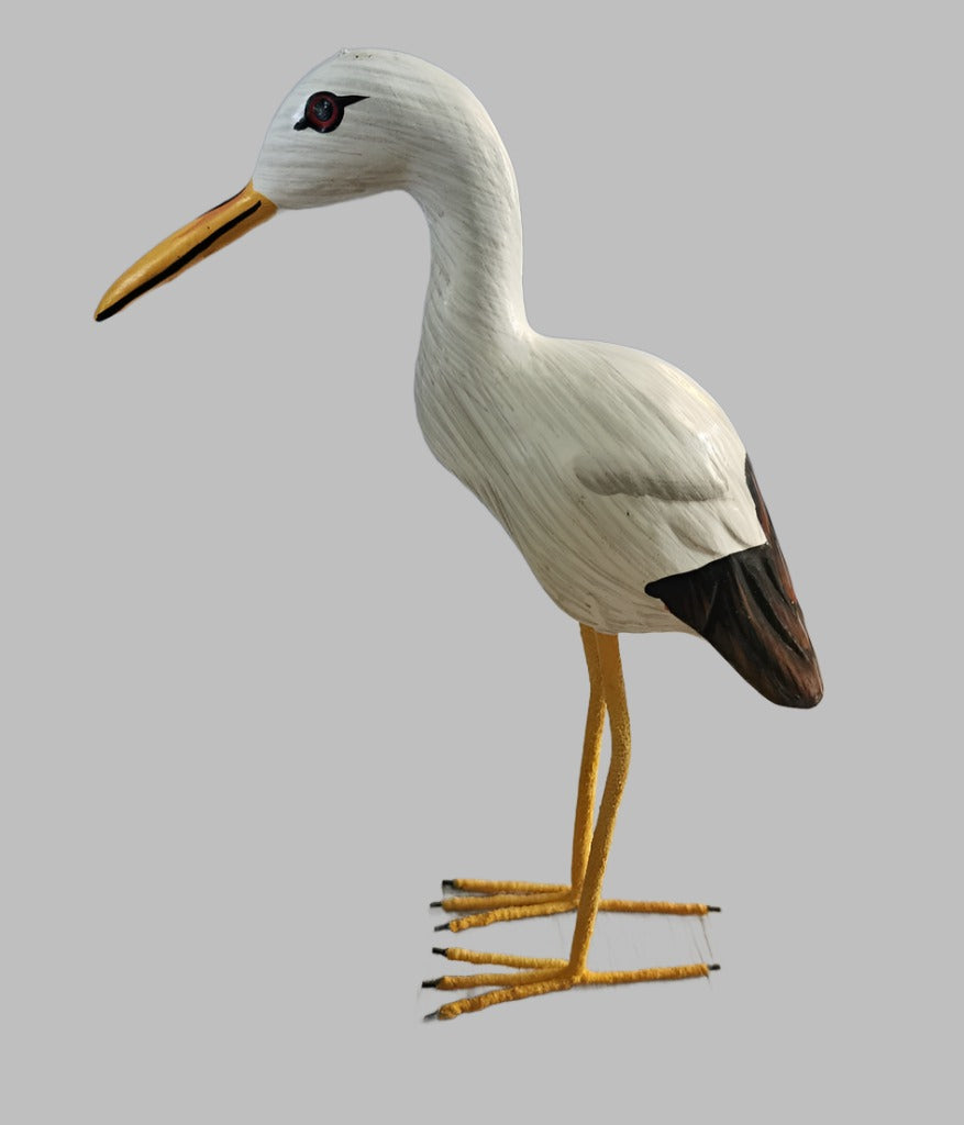 White Bird Long Yellow Beak 15Cm. Nautical Decor