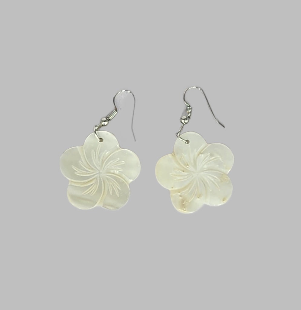 White Mop Flower Earring. Earring
