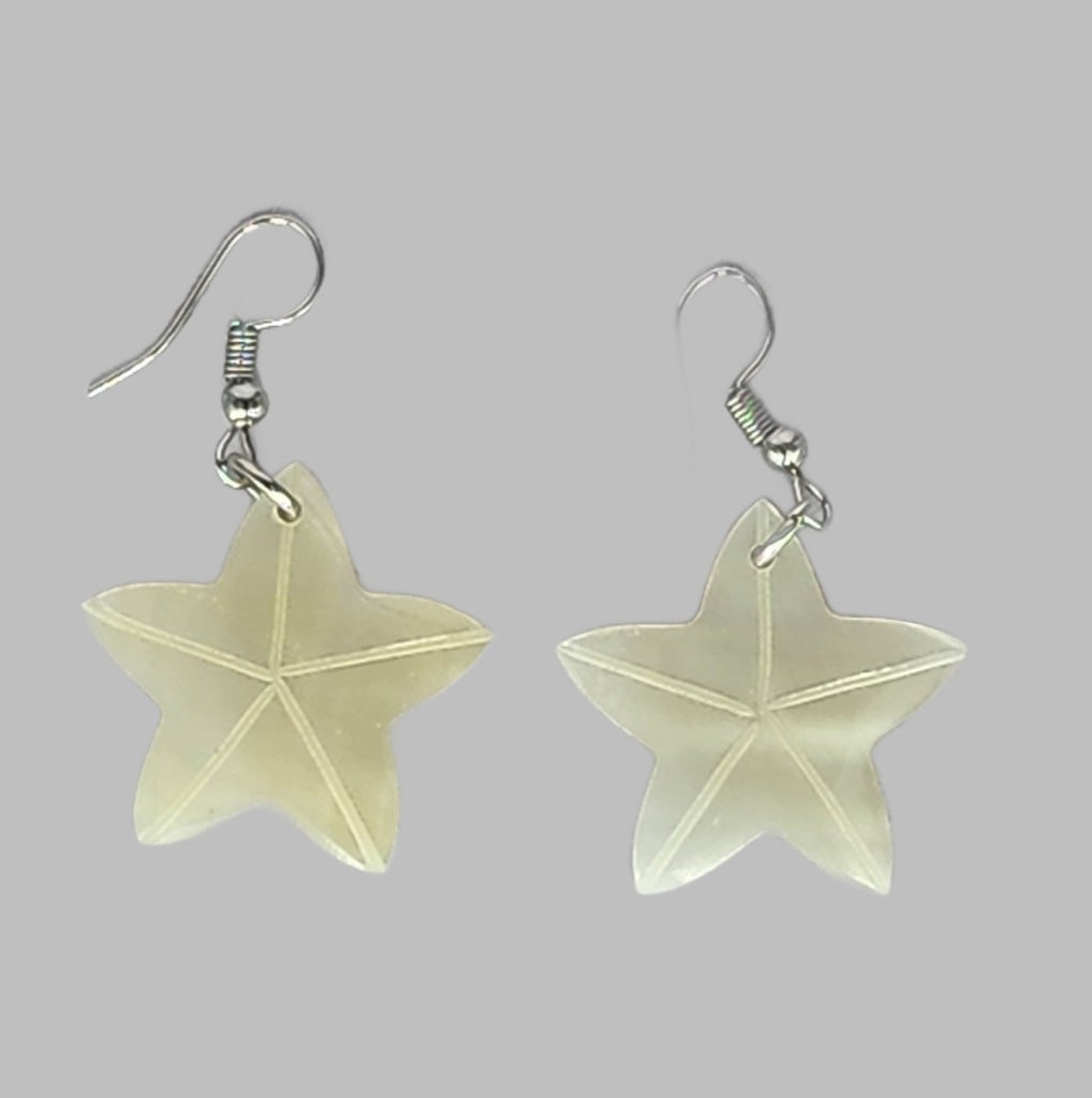 White Mop Starfish Earring. Earring