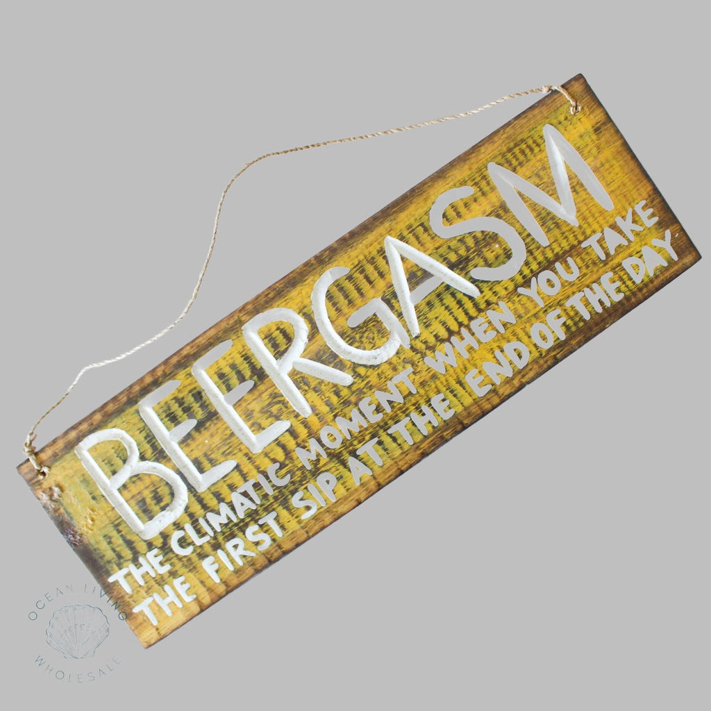 Wooden Sign (10X30Cm) Beergasm