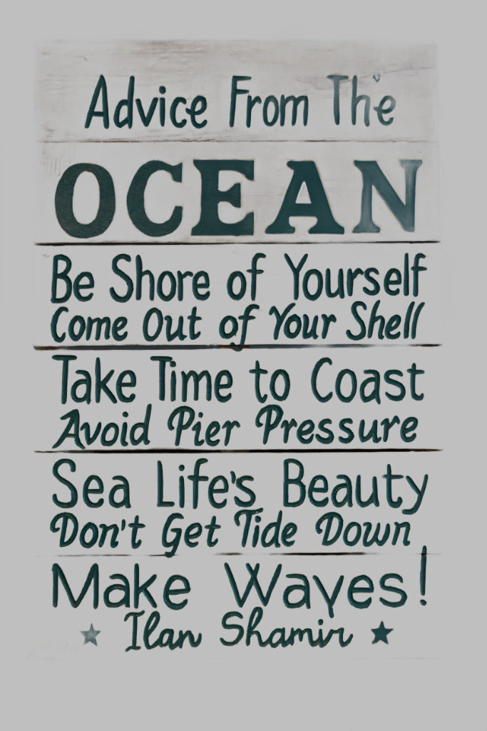 Wooden Sign (60X40Cm) Advise From The Ocean ........