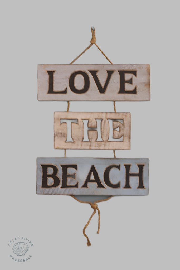 Wooden Sign: Love The Beach