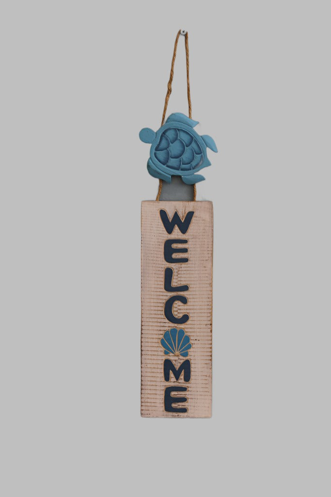 Wooden Sign: Welcome Turtle